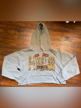 Post Malone F-1 Trillion U.S. Tour Cropped Hoodie Gray Size Large 2024